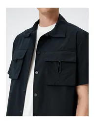 Sports Shirt Pocket Detailed Stopper Classic Collar Short Sleeve - 4