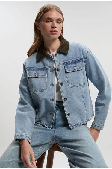 Denim and Cord Mix Jacket