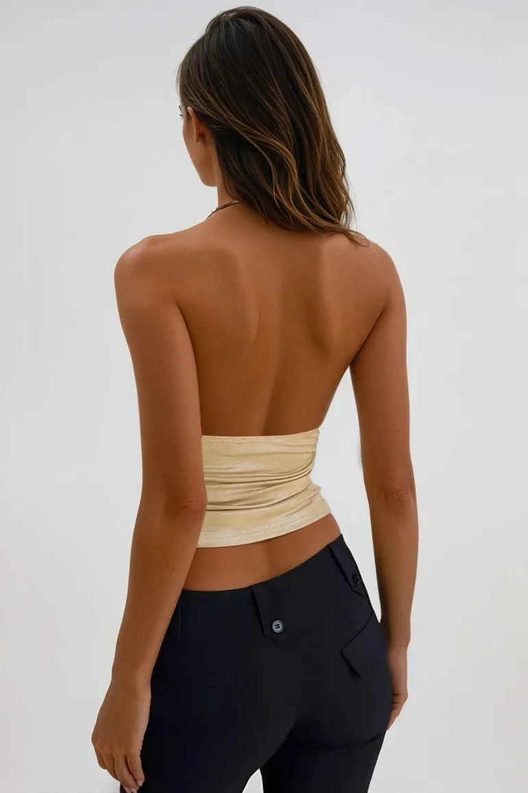 Emmalyn Plunge Metallic Top - 1