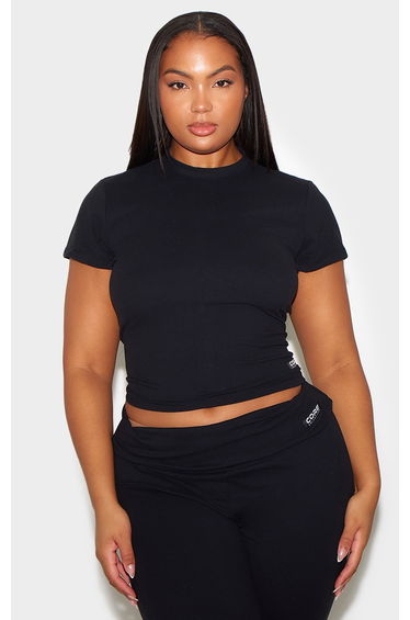 Plus Black Core Collection Tab Sculpt Contour Longline T-shirt