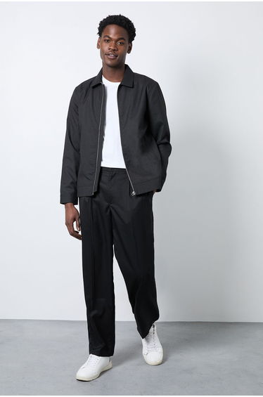 Black Smart Harrington Jacket