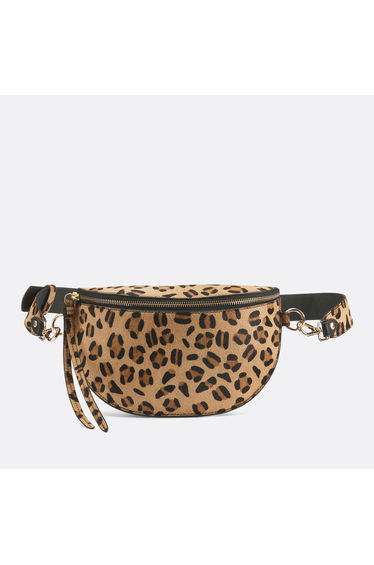 Leopard Print Leather Bum Bag