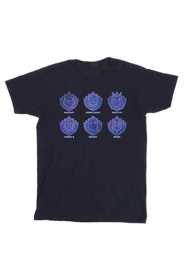 Guardians Of The Galaxy Volume 3 Boys Badge Cotton T-Shirt - Navy Blue
