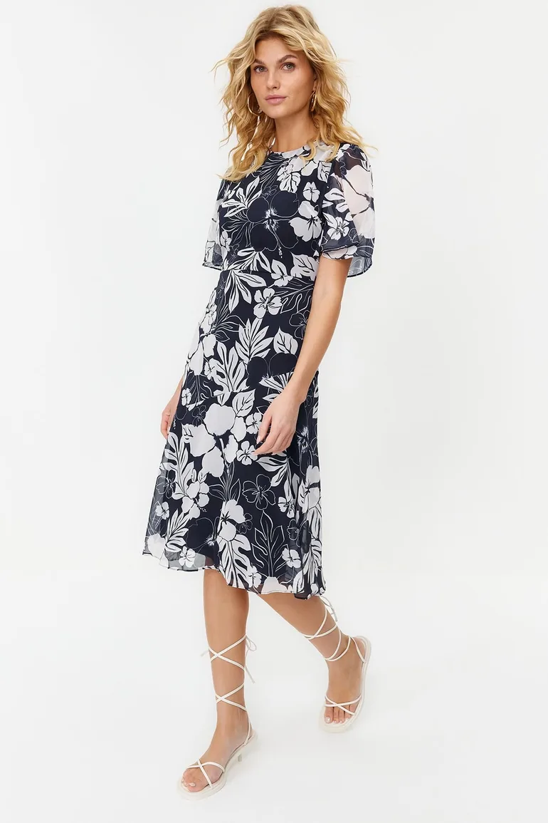 Indigo Woven Midi Dress - 2