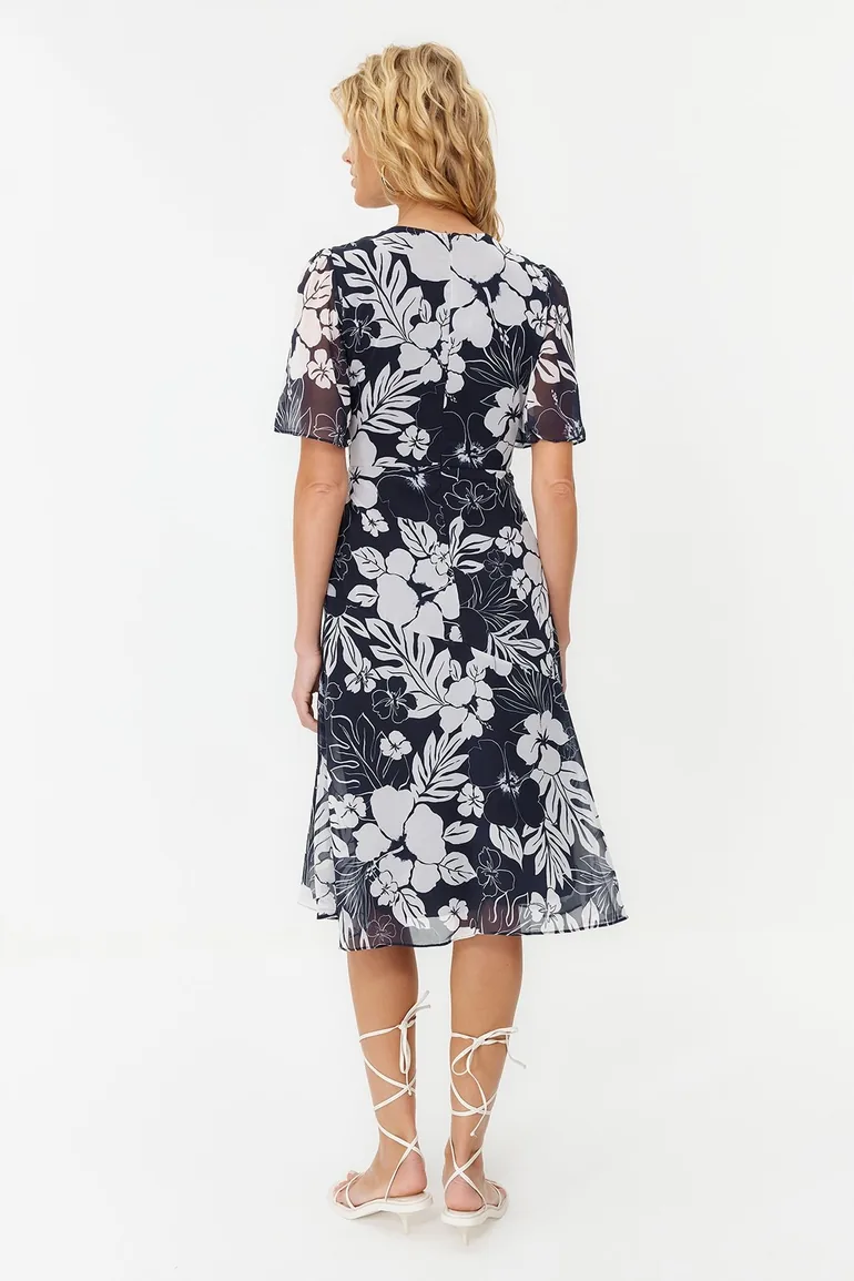 Indigo Woven Midi Dress - 3