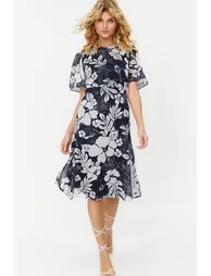Indigo Woven Midi Dress