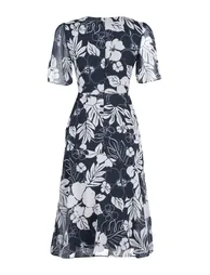 Indigo Woven Midi Dress - 7