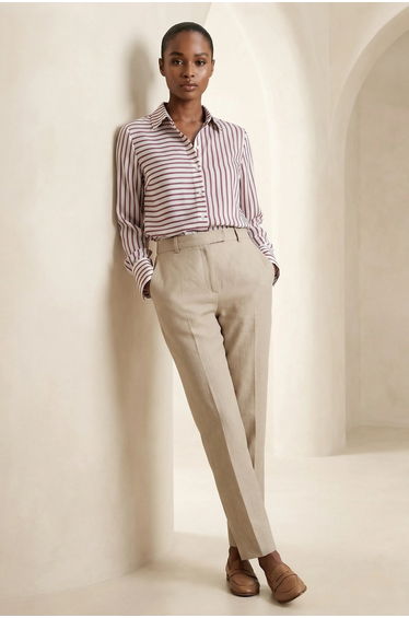 MY FASHION Striped Button-Up Shirt