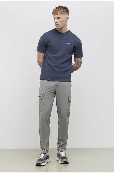Grey Slim Fit Textured Ame Saint T-shirt
