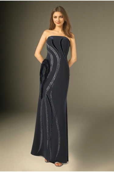 Graphite Grace Navy Strapless Dress