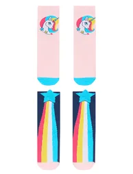 Rainbow Star Unicorn Girl's 2-Piece Sock Socks - 2