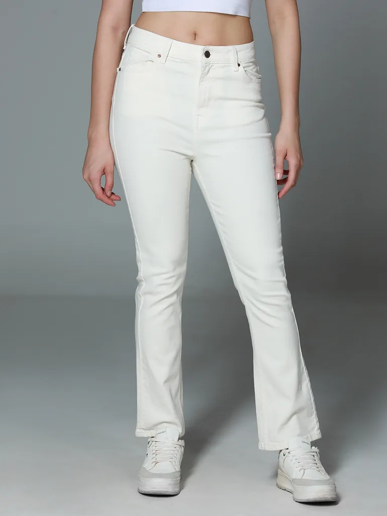 High Rise Clean Look Cotton Jeans - 1