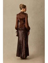 Signature Style Ruched Bodice Top & Sequin Skirt Set - 2