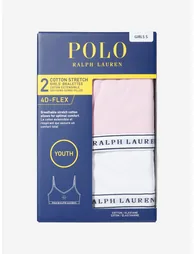 Ralph Lauren Girls 2 Pack Printed Bra Set in White - 4