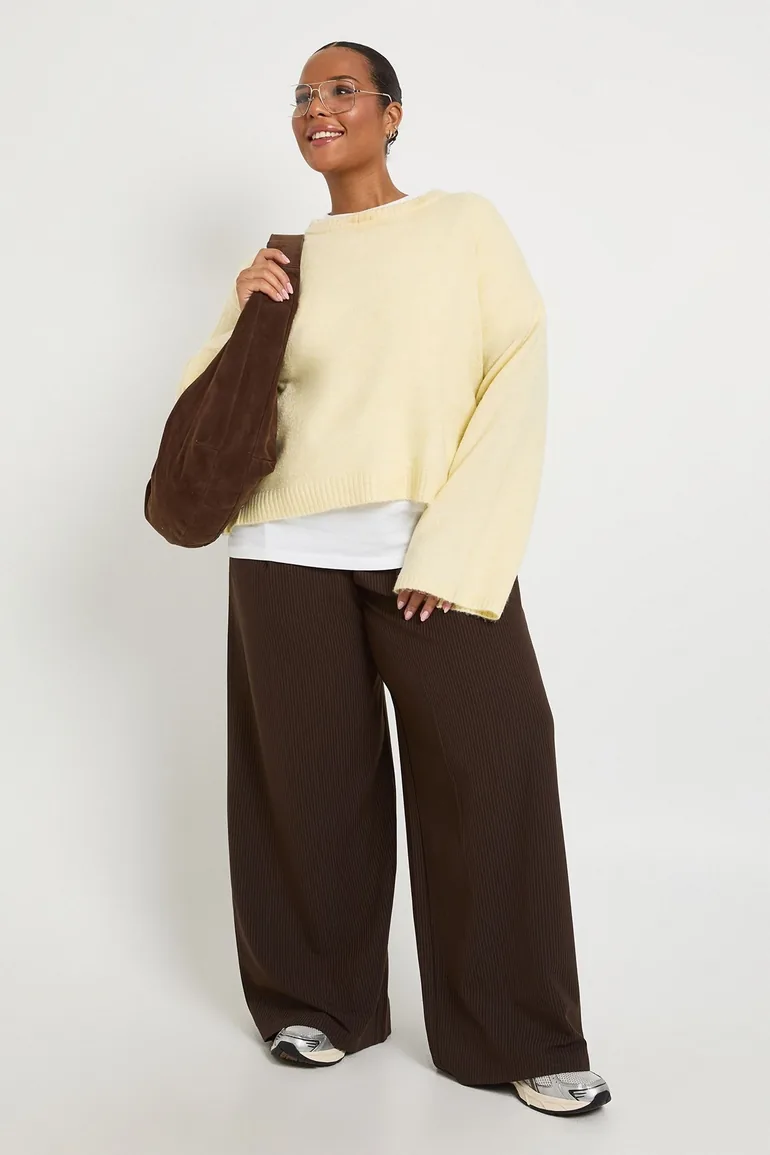 Plus Super Soft Crew Knitted Jumper - butter
