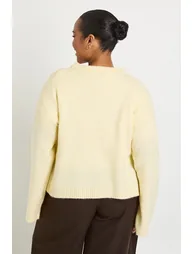 Plus Super Soft Crew Knitted Jumper - butter - 2
