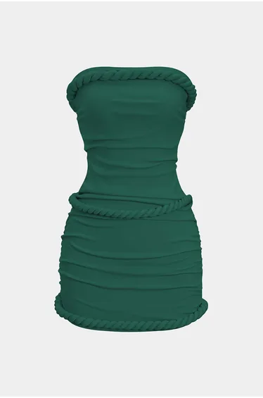 Twist Knot Strapless Sleeveless Mini Dress