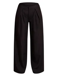 Petite Black Tailored Woven Wide Leg Trousers - 4