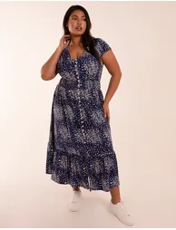 Curve Button Through Midi Dress - 1