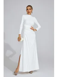 Niamh White High Slit Maxi Dress - 2