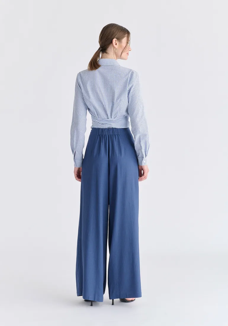 Side Tie Wrap Blouse - 5