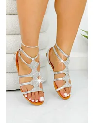 Lemonade Crystal Goddess Sandals Silver - 6