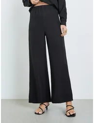 Black Flower Button Shirt and Pants Modest Set - 3