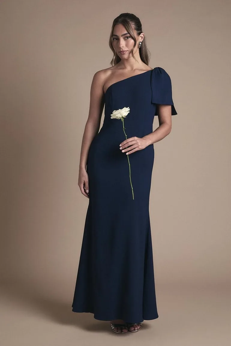 Coast Honoured Petite Bow One Shoulder Maxi Dress