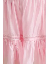 Especially Stunning Pink V-Neck Ruffled Top & Skirt Set - 7