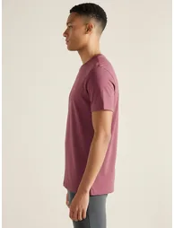 Men Pink Soft Cotton Round Neck T-Shirt - 4