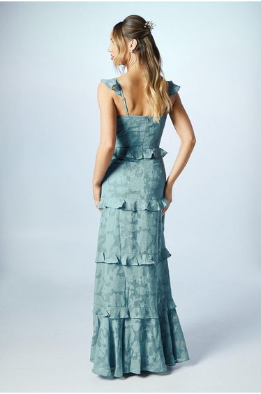 Rose Georgette V Neck Bridesmaids Dress product thumbnail 3