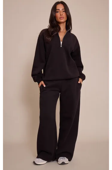 Petite Black Straight Leg Sweatpants