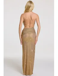 Embellished Maxi Dress in Gold - 3