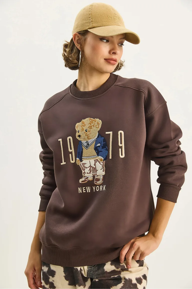 LUCCI Relaxed Fit Printed Crew Neck Sweatshirt