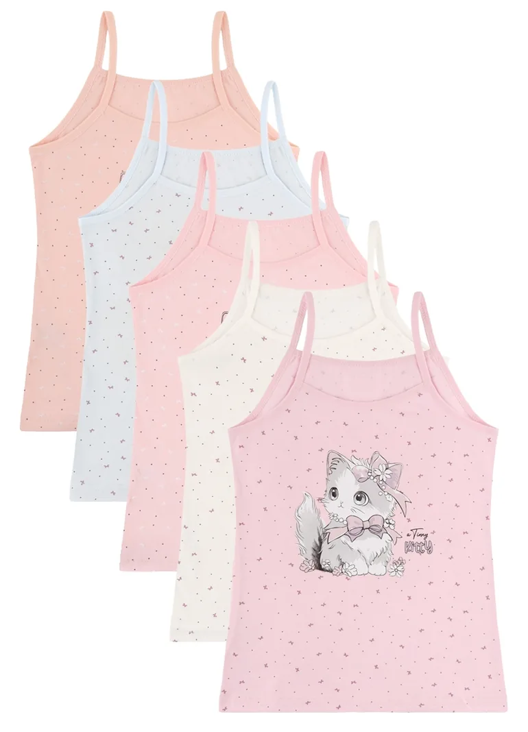 5-Pack Donella Girls' Camisole - Cotton - 3