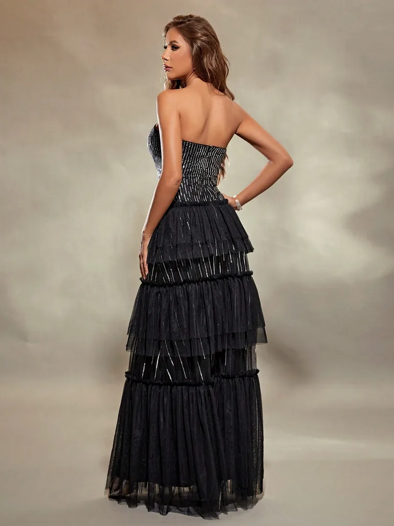 Leely Elegant Strapless Sleeveless A-line Party Dress - 1