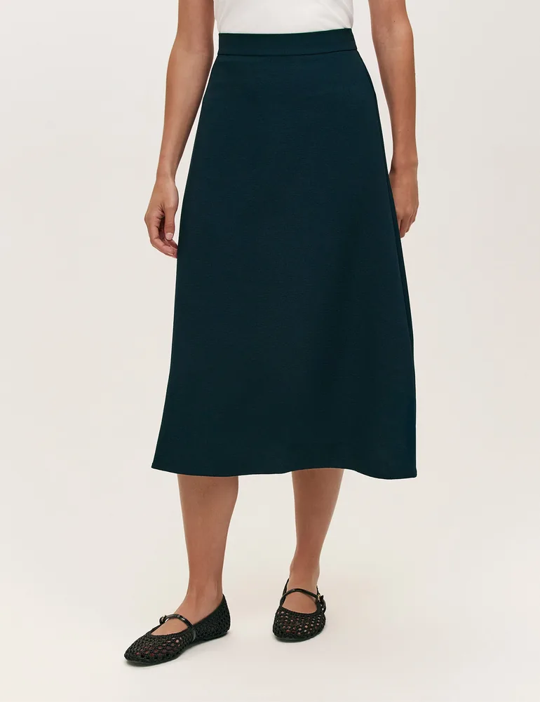Ramona Crepe Midi Skirt - 1