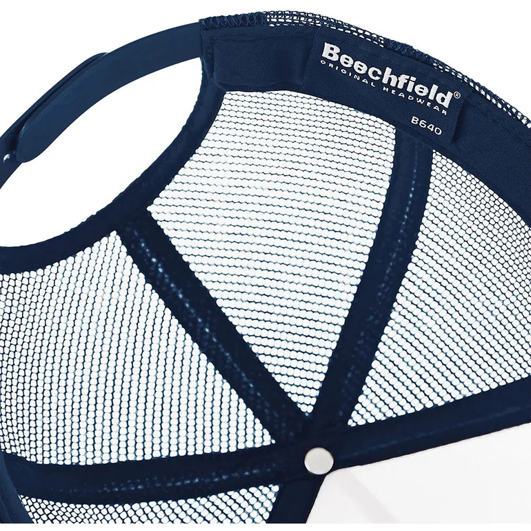 Beechfield Mens Half Mesh Trucker Cap / Headwear - French Navy/French Navy