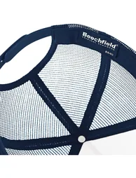 Beechfield Mens Half Mesh Trucker Cap / Headwear - French Navy/French Navy