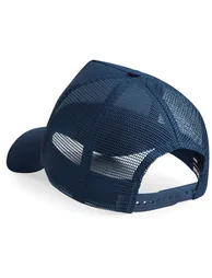 Beechfield Mens Half Mesh Trucker Cap / Headwear - French Navy/French Navy - 2
