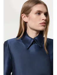 Collared Twill Cropped Woven  Jacket - 3