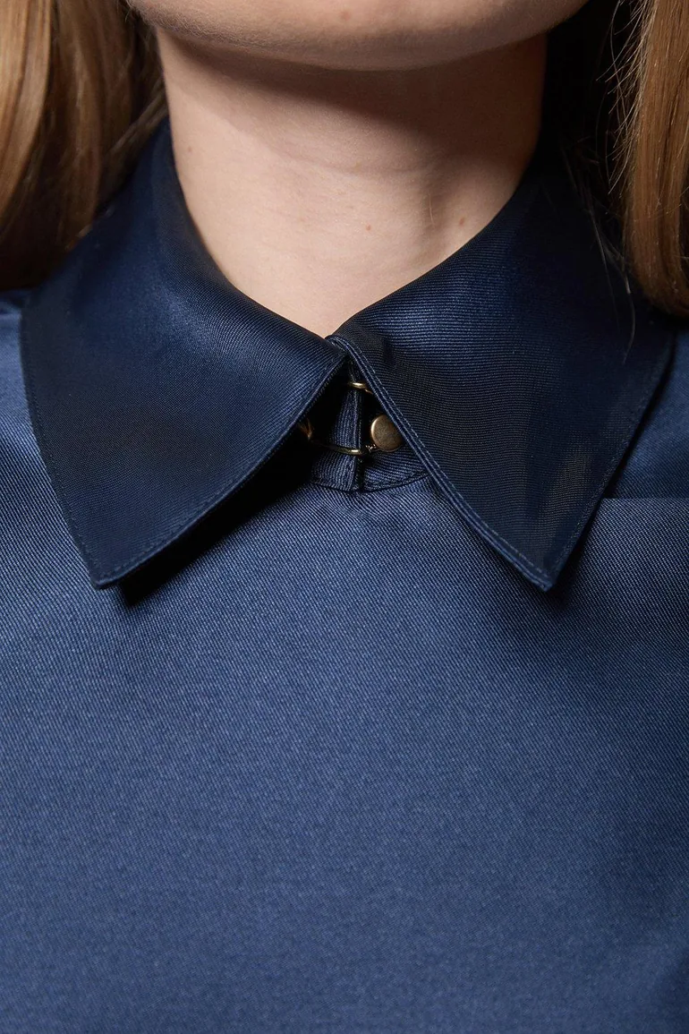 Collared Twill Cropped Woven  Jacket - 1