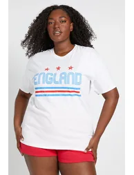 Plus England Football Printed T-Shirt - white - 1