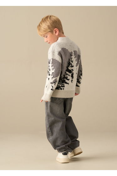Bowie Winter Scene Knit Jumper - Grey product thumbnail 4
