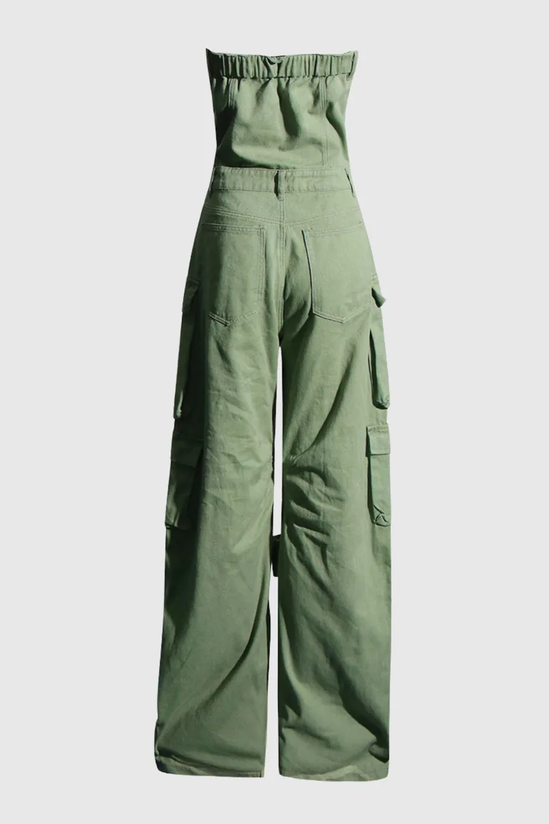 Goldie Strapless Cargo Jumpsuit - 6