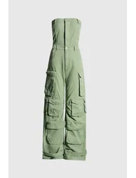 Goldie Strapless Cargo Jumpsuit - 5