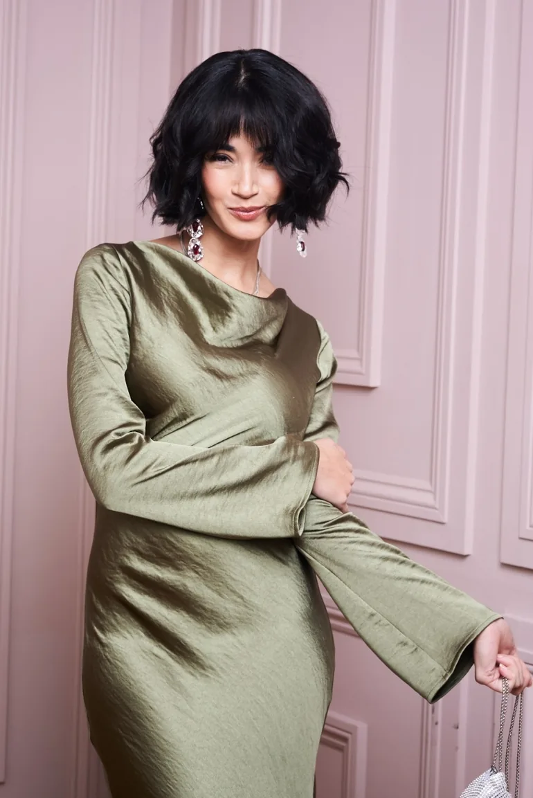 TFNC Lavisha Olive Maxi Dress - 3