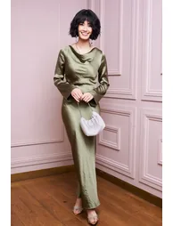 TFNC Lavisha Olive Maxi Dress