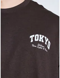 Men Brown Oversized Graphic Crew Neck T-Shirt - 3