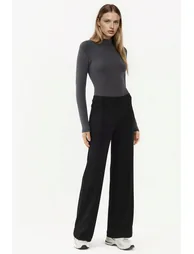 Modal Touch Rib Detailed Wide Leg Pants - 5
